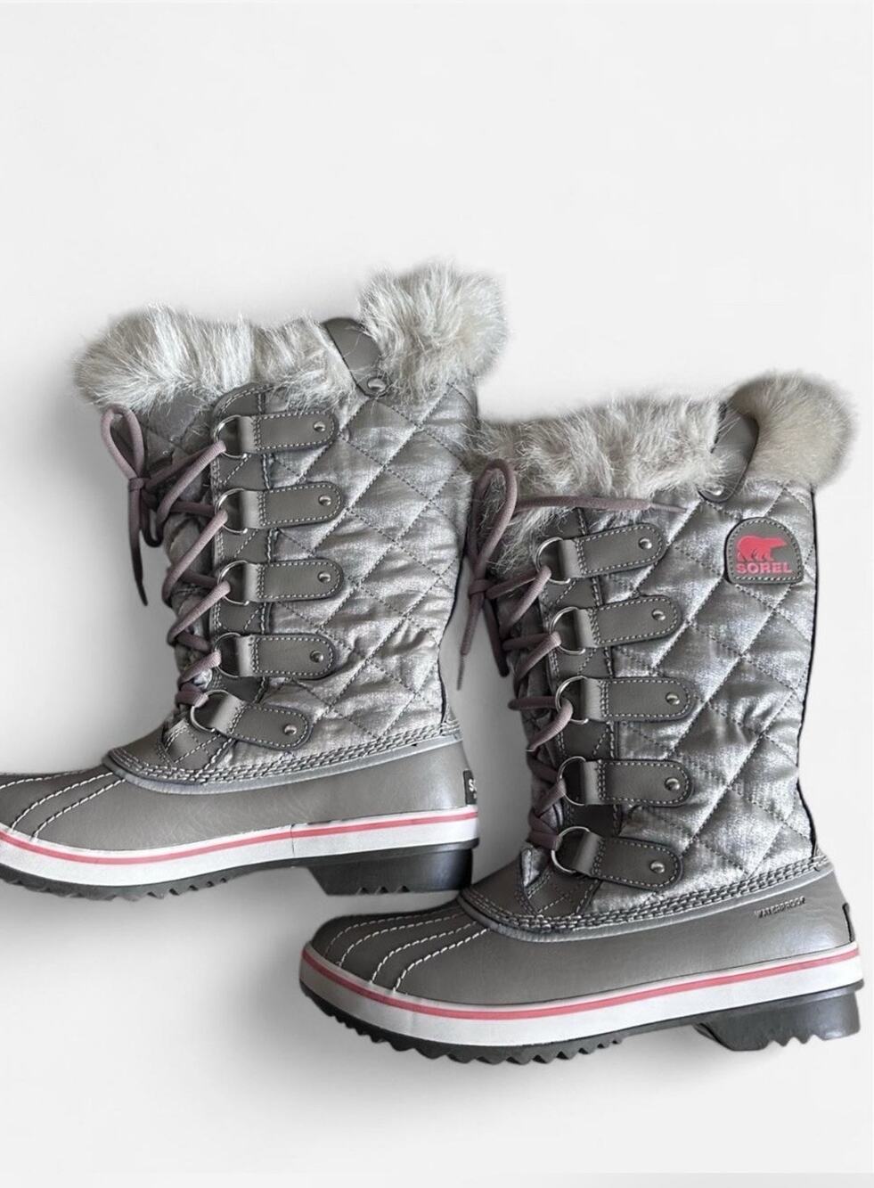 Sorel Joan of Arctic grey silver snow boots 7.5